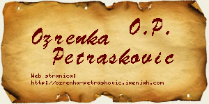 Ozrenka Petrašković vizit kartica